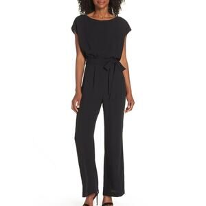 ELIZA J Cap Sleeve Wide Leg Jumpsuit Back zip Size 14 Women's One-Piece Casual